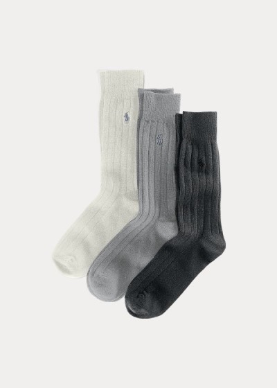 Men's Polo Ralph Lauren Combed Cotton Rib 3-Pack Socks | 196380KHD